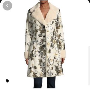 Badgley Mischka floral faux fur jacket - NWOT